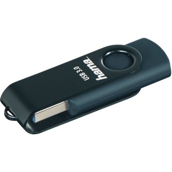 Hama USB-Stick 128GB USB 3.0 mit 90 MB/s Datentransfer & Öse – petrolblau USB-Stick