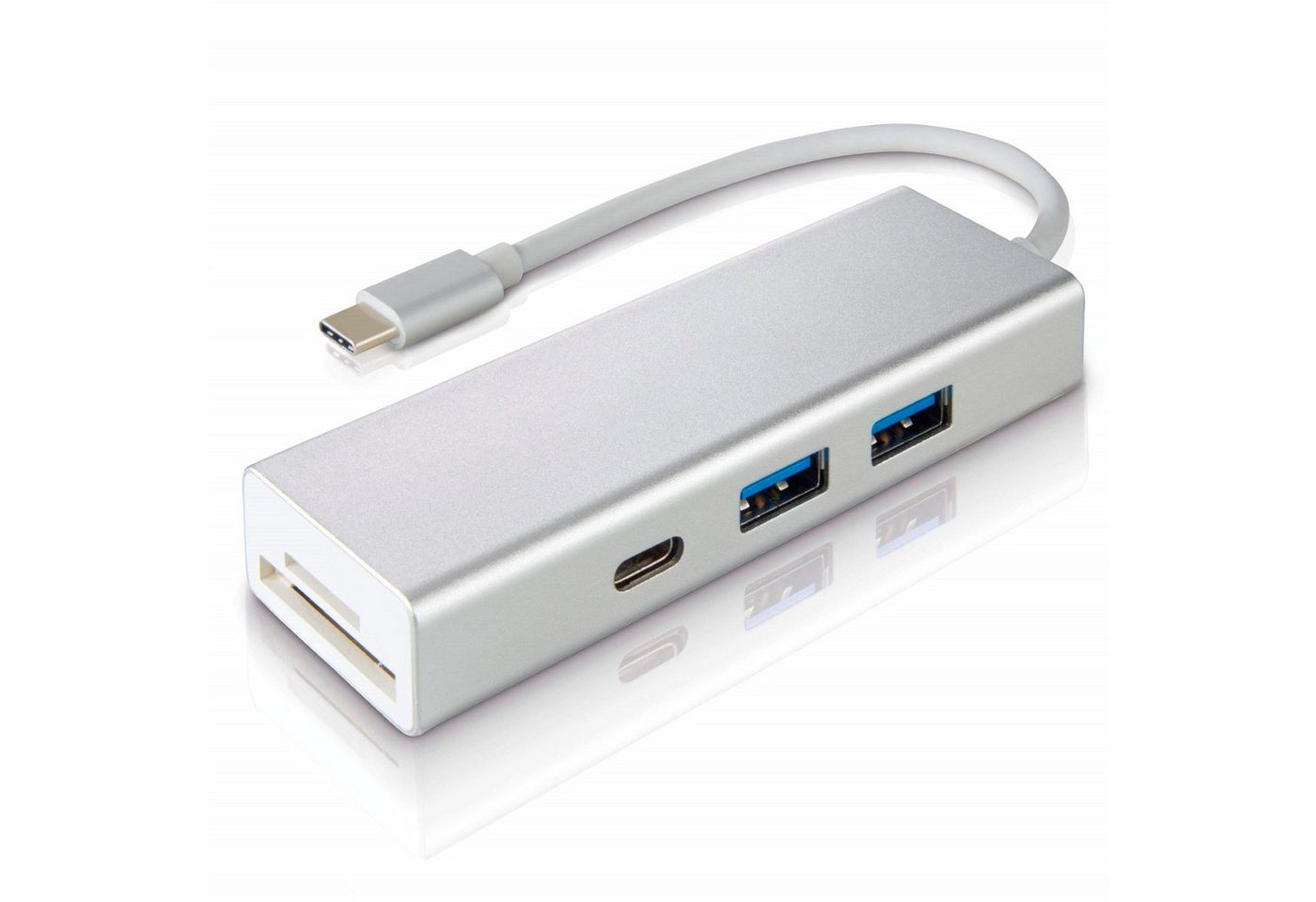 Hama USB-Verteiler USB-C USB-Hub 1:3 Kartenleser USB Adapter, SuperSpeed USB Type-C 3.1, Card-Reader für SD / MicroSD USB-Verteiler – Bild 2 von 5