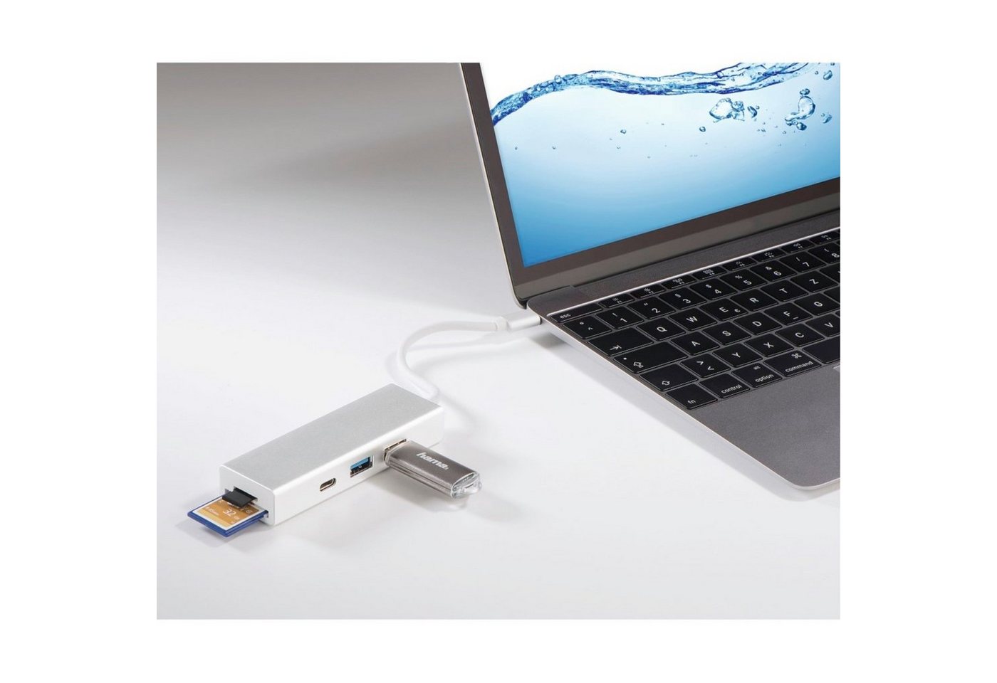 Hama USB-Verteiler USB-C USB-Hub 1:3 Kartenleser USB Adapter, SuperSpeed USB Type-C 3.1, Card-Reader für SD / MicroSD USB-Verteiler – Bild 5 von 5