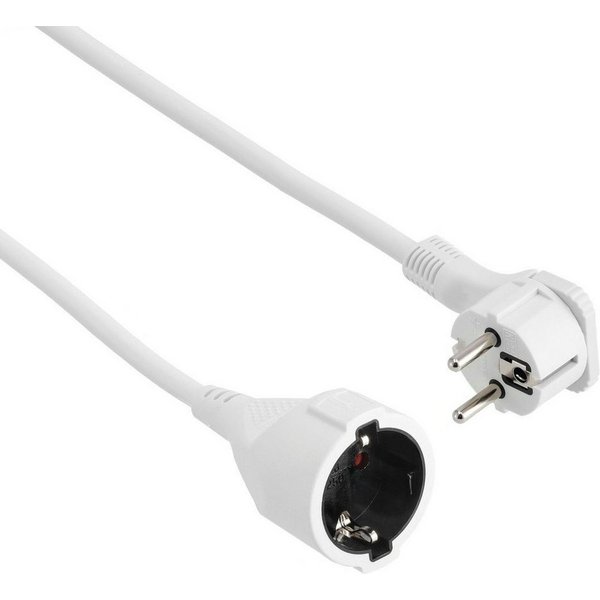 Hama Verlängerungskabel mit Schutzkontakt, Flachstecker, für innen, 2 m Verlängerungskabel, (2 cm)