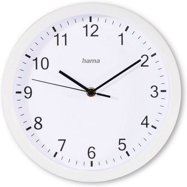 Hama Wanduhr Wanduhr "Elba", Ø 25 cm, ohne Ticken (geräuscharm)