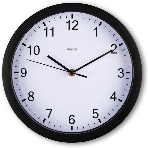 Hama Wanduhr Wanduhr "Elba", Ø 25 cm, ohne Ticken (geräuscharm)