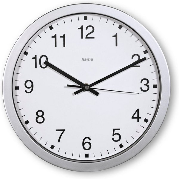 Hama Wanduhr Wanduhr "Mallorca", Ø 30 cm, Silber