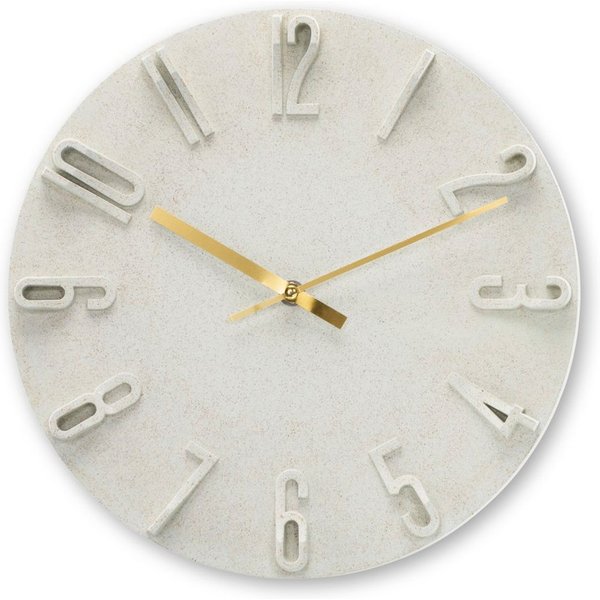 Hama Wanduhr Uhr "Korfu", Ø 30 cm, ohne Ticken, Beige (3D-Ziffern, geräuscharm)