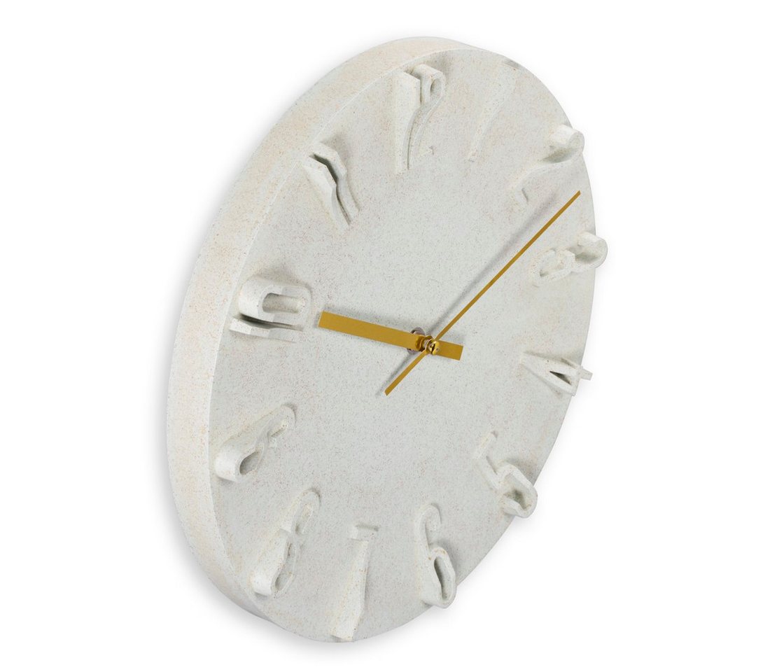 Hama Wanduhr Uhr "Korfu", Ø 30 cm, ohne Ticken, Beige (3D-Ziffern, geräuscharm) – Bild 2 von 3
