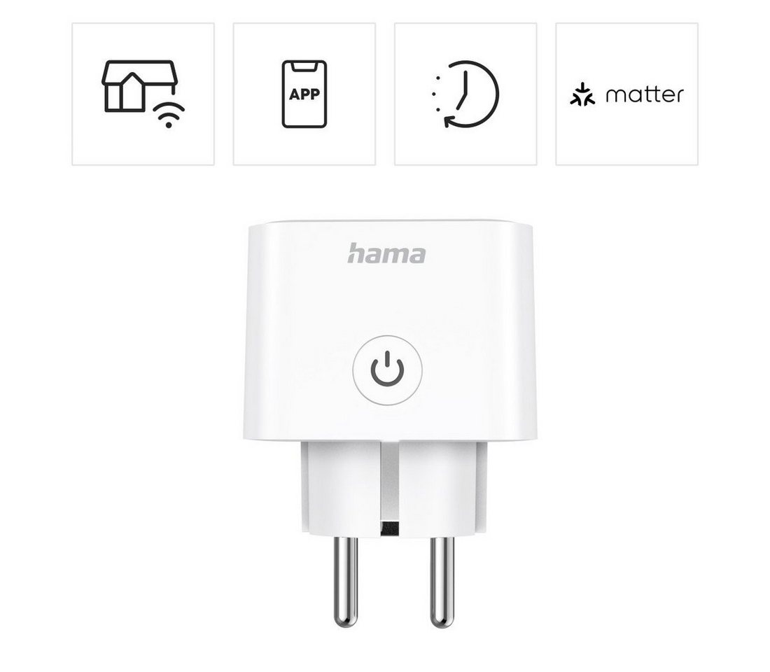Hama WLAN-Steckdose WLAN-Steckdose mit App (smarte Steckdose mit Matter Smart Home, 3680W), 1-St. – Bild 3 von 5