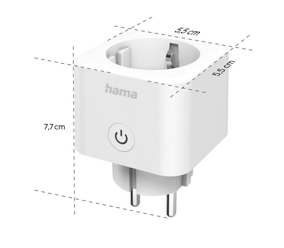 Hama WLAN-Steckdose WLAN-Steckdose mit App (smarte Steckdose mit Matter Smart Home, 3680W), 1-St. – Bild 4 von 5