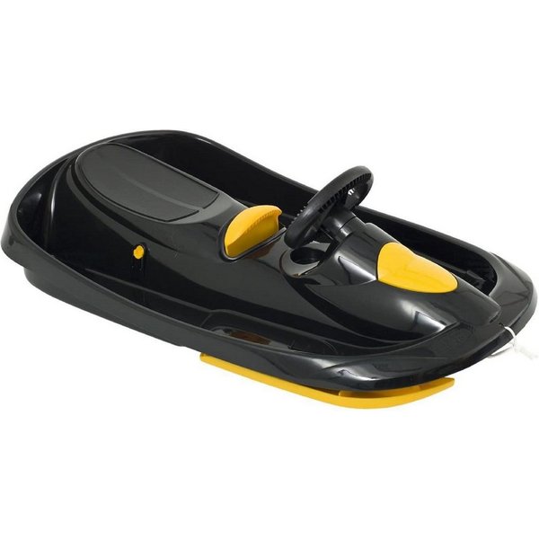 Hamax Lenkschlitten Lenkschlitten Sno Action, Schwarz/Gelb, ergonomischer Lenker, für rasante Abfahrten, hohe Stabilität, ideal für Winterspaß