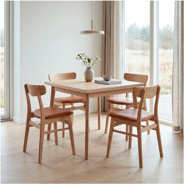 Hammel Furniture Esstisch Esstisch Basic– ausziehbar, dänisches Design, mit Einlegeplatten, Flexibel erweiterbar 90–164 cm – stabil aus Massivholz