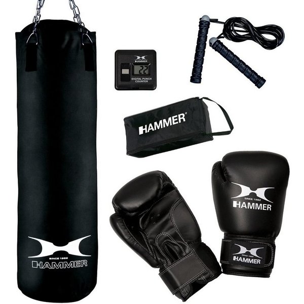 Hammer Boxsack Chicago (Set, 4-tlg., mit Sprungseil, mit Boxhandschuhen)