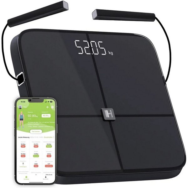 Hammer Körper-Analyse-Waage Body Screen TX, 8 Sensoren, schwarz, inkl. App, Bluetooth