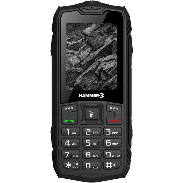 Hammer ROCK 2G, 2,4" Display, 1800 mAh, 32 MB Schwarz für Baustelle Handy