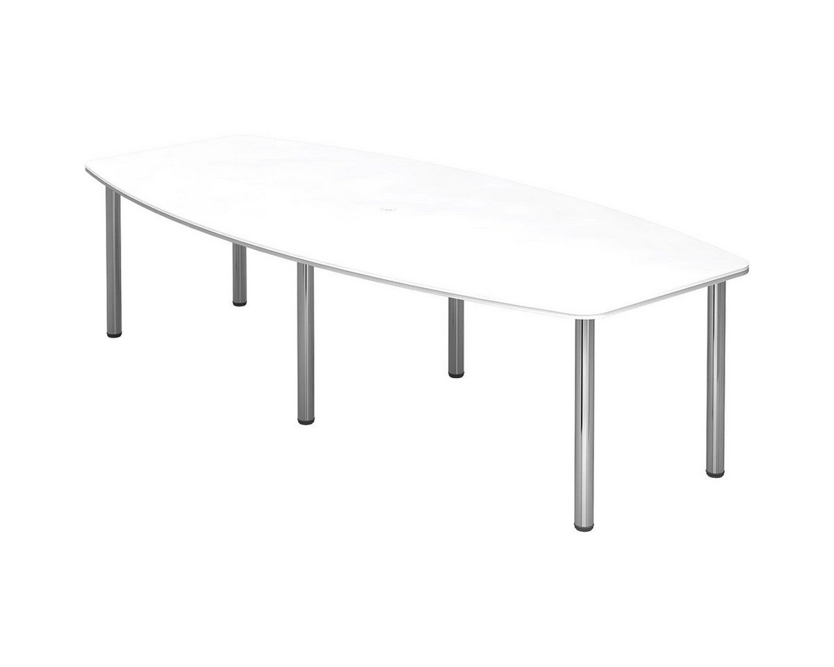HAMMERBACHER Konferenztisch Chicago, B 280 cm, Tonnenform, bis 10 Personen, mit Tischbeinen / Kabeldose – Bild 2 von 2