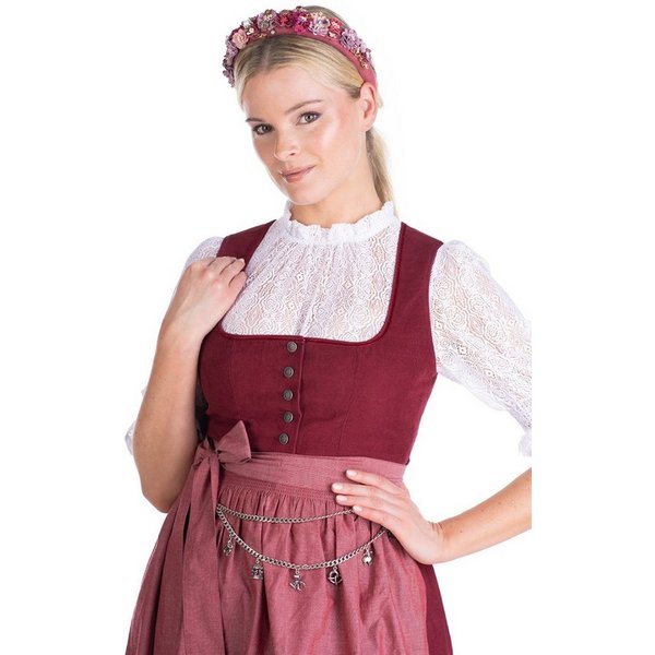 Hammerschmid Dirndl Cord Dirndl 2tlg. - ALMSEE - dunkelrot