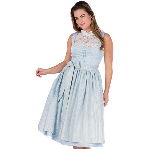 Hammerschmid Dirndl Midi Dirndl 2tlg. - PILLERSEE - eisblau/beige