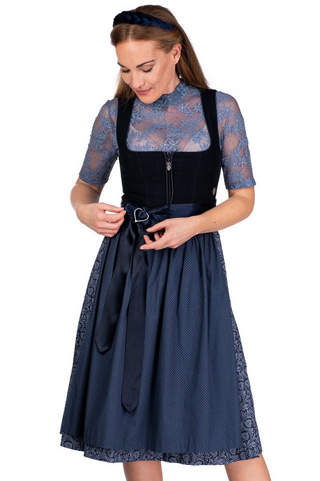 Hammerschmid Dirndlbluse Dirndlbluse - BABSI HA - rauchblau, weiß – Bild 3 von 4