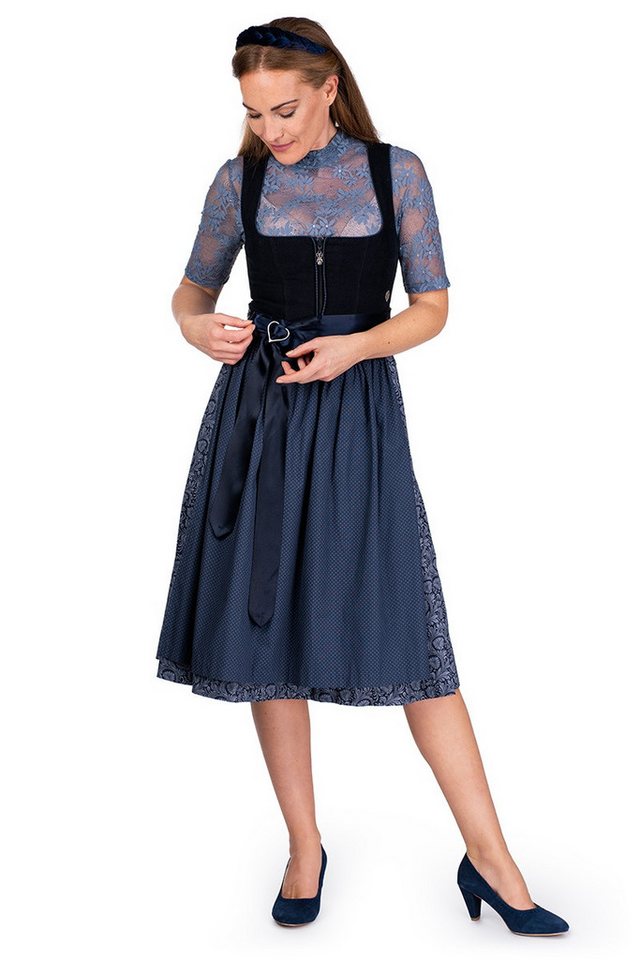Hammerschmid Dirndlbluse Dirndlbluse - BABSI HA - rauchblau, weiß – Bild 4 von 4