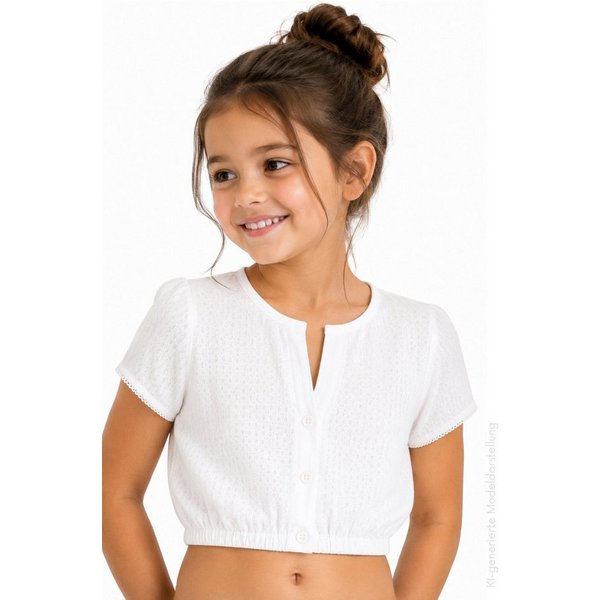 Hammerschmid Trachtenbluse Dirndlbluse Kinder - ROSI - weiß