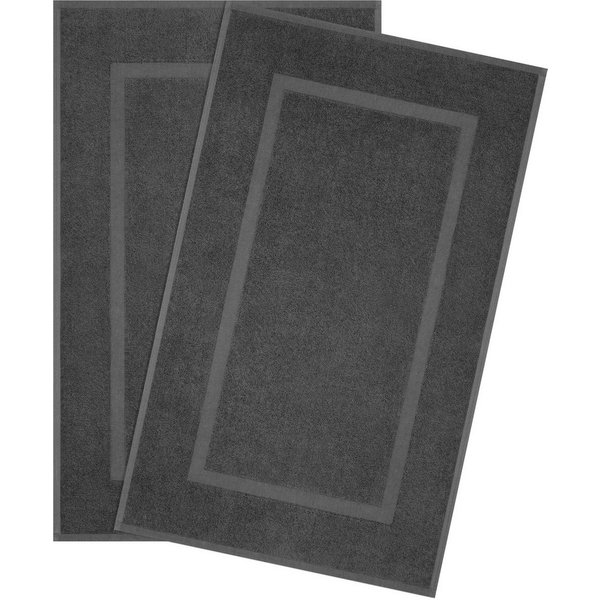 HAMMETEX Badematte Hotelmatte, Duschvorleger, Höhe 5 mm, rutschhemmend beschichtet, beidseitig nutzbar, Baumwolle, rechteckig, 2-teiliges Set, einfarbig, 100% B