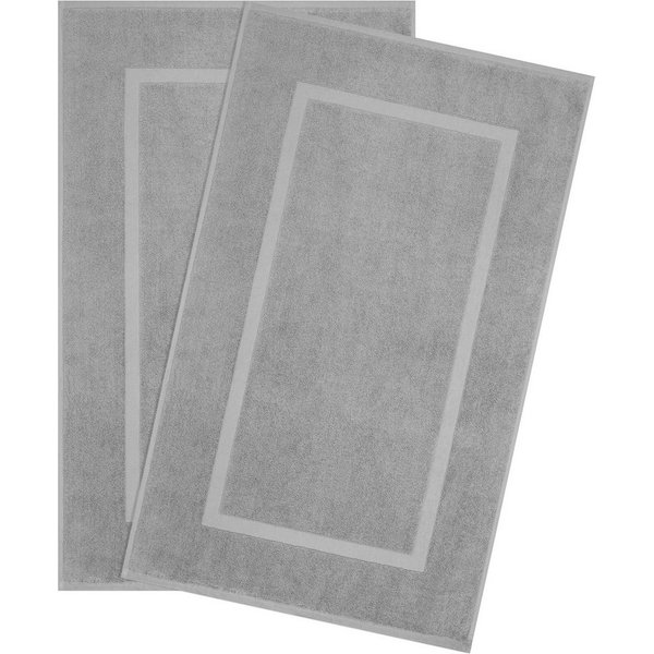 HAMMETEX Badematte Hotelmatte, Duschvorleger, Höhe 5 mm, rutschhemmend beschichtet, beidseitig nutzbar, Baumwolle, rechteckig, 2-teiliges Set, einfarbig, 100% B