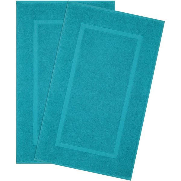 HAMMETEX Badematte Hotelmatte, Duschvorleger, Höhe 5 mm, rutschhemmend beschichtet, beidseitig nutzbar, Baumwolle, rechteckig, 2-teiliges Set, einfarbig, 100% B