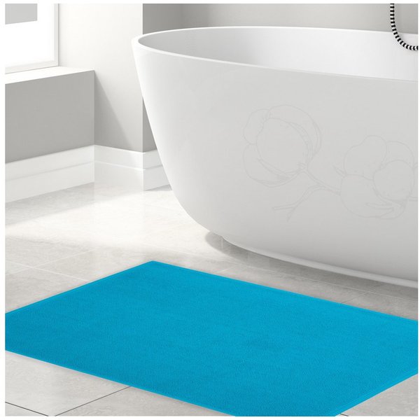 HAMMETEX Badematte rutschfeste Badvorleger, Hotelmatte, Höhe 7,5 mm, rutschhemmend beschichtet, strapazierfähig, Baumwolle, rechteckig, einfarbig, 100% Baumwoll