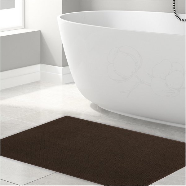 HAMMETEX Badematte rutschfeste Badvorleger, Hotelmatte, Höhe 7,5 mm, rutschhemmend beschichtet, strapazierfähig, Baumwolle, rechteckig, einfarbig, 100% Baumwoll