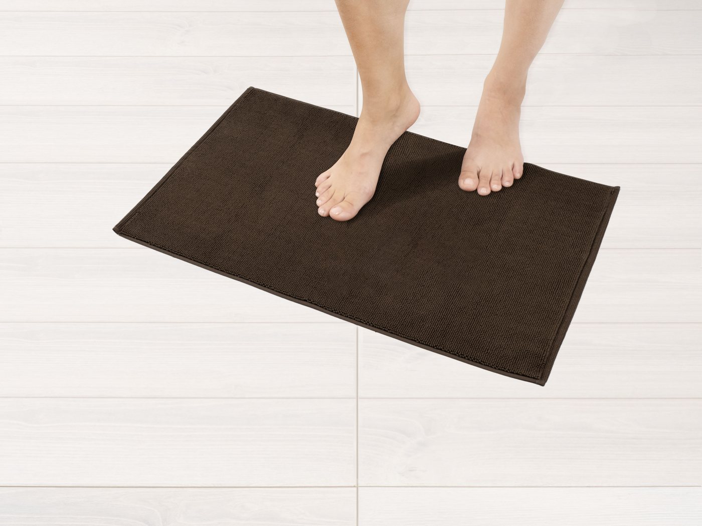 HAMMETEX Badematte rutschfeste Badvorleger, Hotelmatte, Höhe 7,5 mm, rutschhemmend beschichtet, strapazierfähig, Baumwolle, rechteckig, einfarbig, 100% Baumwoll – Bild 2 von 5