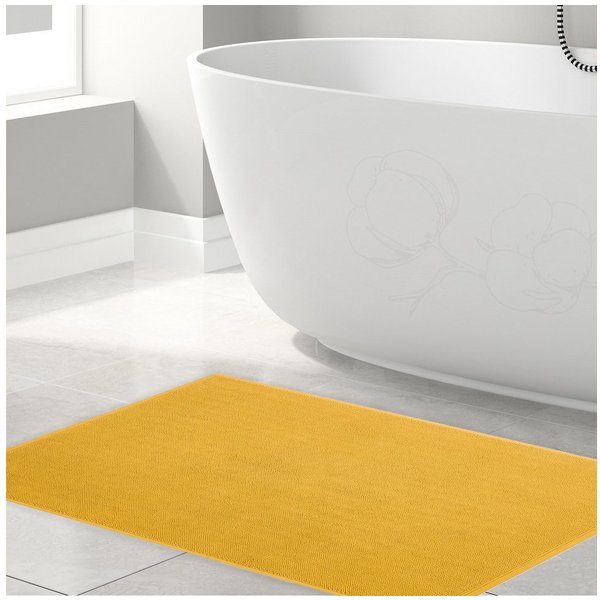 HAMMETEX Badematte rutschfeste Badvorleger, Hotelmatte, Höhe 7,5 mm, rutschhemmend beschichtet, strapazierfähig, Baumwolle, rechteckig, einfarbig, 100% Baumwoll