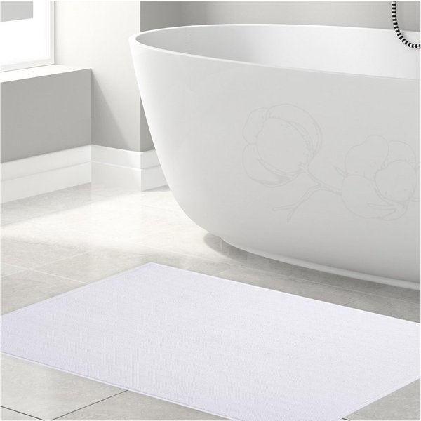HAMMETEX Badematte rutschfeste Badvorleger, Hotelmatte, Höhe 7,5 mm, rutschhemmend beschichtet, strapazierfähig, Baumwolle, rechteckig, einfarbig, 100% Baumwoll