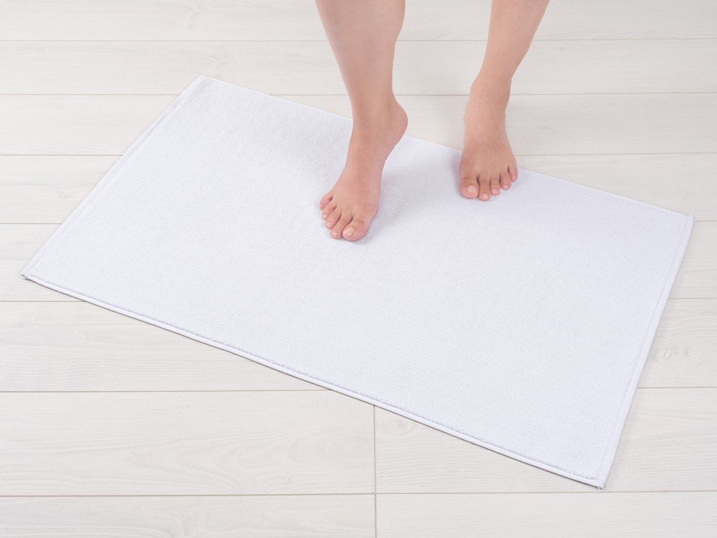HAMMETEX Badematte rutschfeste Badvorleger, Hotelmatte, Höhe 7,5 mm, rutschhemmend beschichtet, strapazierfähig, Baumwolle, rechteckig, einfarbig, 100% Baumwoll – Bild 2 von 5
