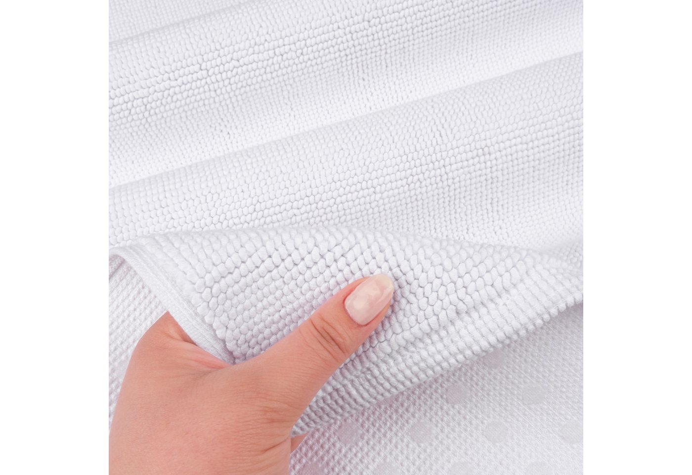 HAMMETEX Badematte rutschfeste Badvorleger, Hotelmatte, Höhe 7,5 mm, rutschhemmend beschichtet, strapazierfähig, Baumwolle, rechteckig, einfarbig, 100% Baumwoll – Bild 4 von 5