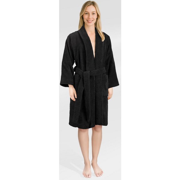 HAMMETEX Damenbademantel Ren, 100% Baumwolle, Langform, Baumwolle, Schalkragen, Gürtel, 380 g/m² Frottee Bademantel mit Taschen – Saugfähig & Weich
