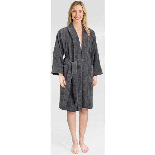 HAMMETEX Damenbademantel Ren, 100% Baumwolle, Langform, Baumwolle, Schalkragen, Gürtel, 380 g/m² Frottee Bademantel mit Taschen – Saugfähig & Weich