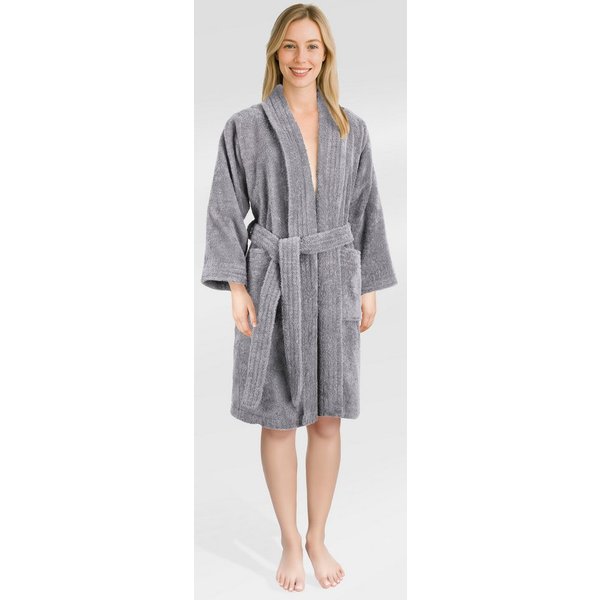 HAMMETEX Damenbademantel Ren, 100% Baumwolle, Langform, Baumwolle, Schalkragen, Gürtel, 380 g/m² Frottee Bademantel mit Taschen – Saugfähig & Weich