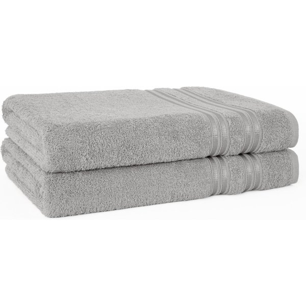 HAMMETEX Duschtuch 2er Set Badetücher 70x140 cm, 100% Baumwolle, Weich & Saugstark, Frottier (Set, 2-St), mit Bordüre, einfarbig, weich