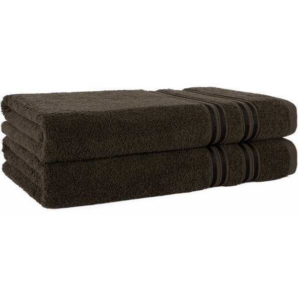 HAMMETEX Duschtuch 2er Set Badetücher 70x140 cm, 100% Baumwolle, Weich & Saugstark, Frottier (Set, 2-St), mit Bordüre, einfarbig, weich