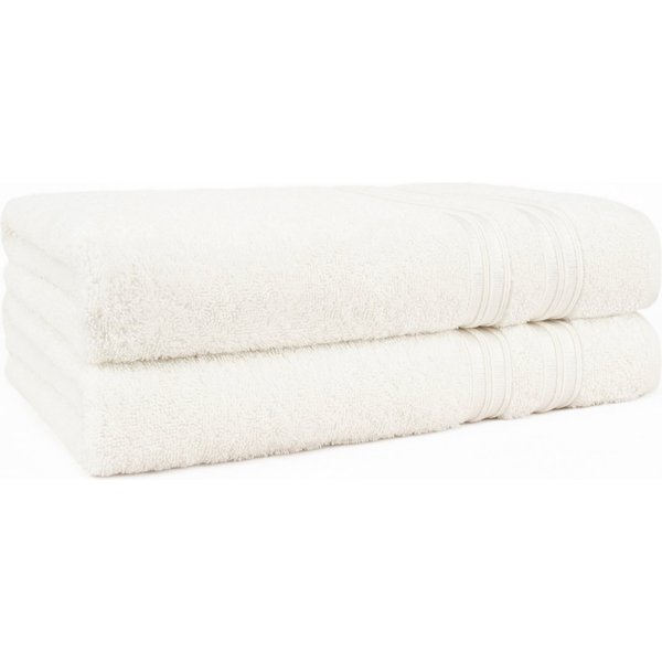 HAMMETEX Duschtuch 2er Set Badetücher 70x140 cm, 100% Baumwolle, Weich & Saugstark, Frottier (Set, 2-St), mit Bordüre, einfarbig, weich