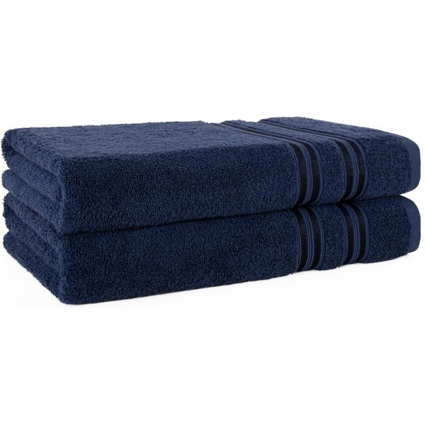 HAMMETEX Duschtuch 2er Set Badetücher 70x140 cm, 100% Baumwolle, Weich & Saugstark, Frottier (Set, 2-St), mit Bordüre, einfarbig, weich