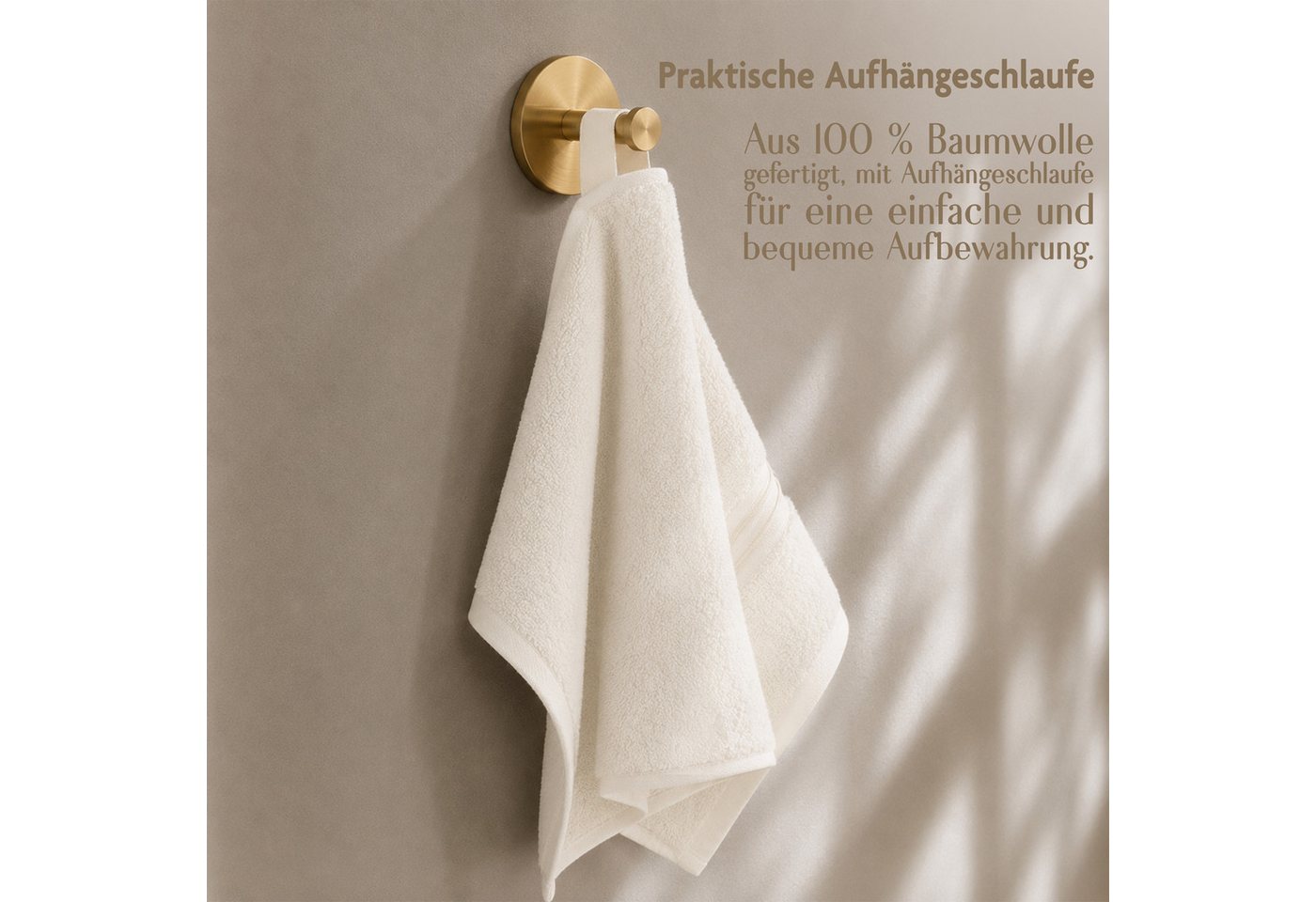 HAMMETEX Gästehandtücher 5er Set, 30x50 cm, weich & saugstark, 100% Baumwolle, Frottier (5-St), mit Bordüre, einfarbig, Schlaufe, 100% Baumwolle Frottee – Bild 3 von 5