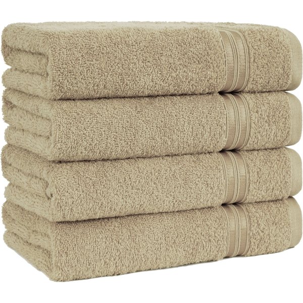 HAMMETEX Handtuch Set 4er Set Handtücher 50x100 cm, 100% Baumwolle, Weich & Saugstark, Frottier (Set, 4-St), mit Bordüre, einfarbig, weich