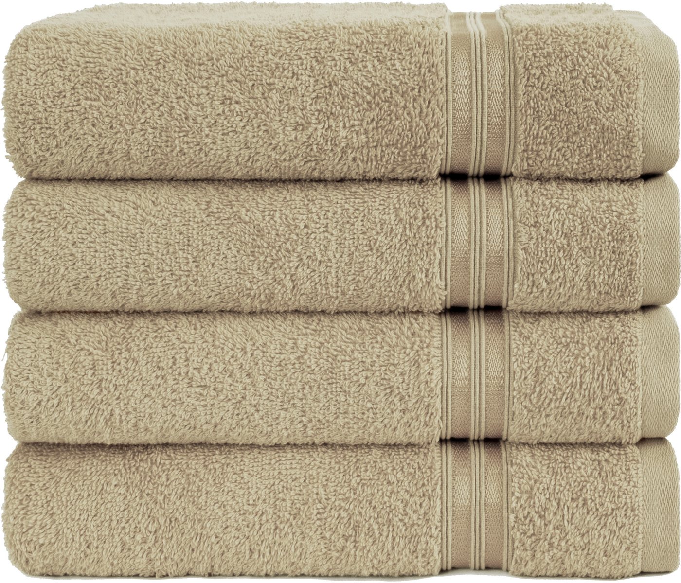 HAMMETEX Handtuch Set 4er Set Handtücher 50x100 cm, 100% Baumwolle, Weich & Saugstark, Frottier (Set, 4-St), mit Bordüre, einfarbig, weich – Bild 3 von 5