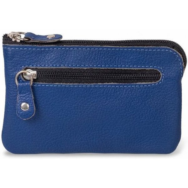 Hamosons Schlüsseltasche Großes Schlüsseletui / Schlüsselmäppchen, Leder, Blau, Hamosons 142