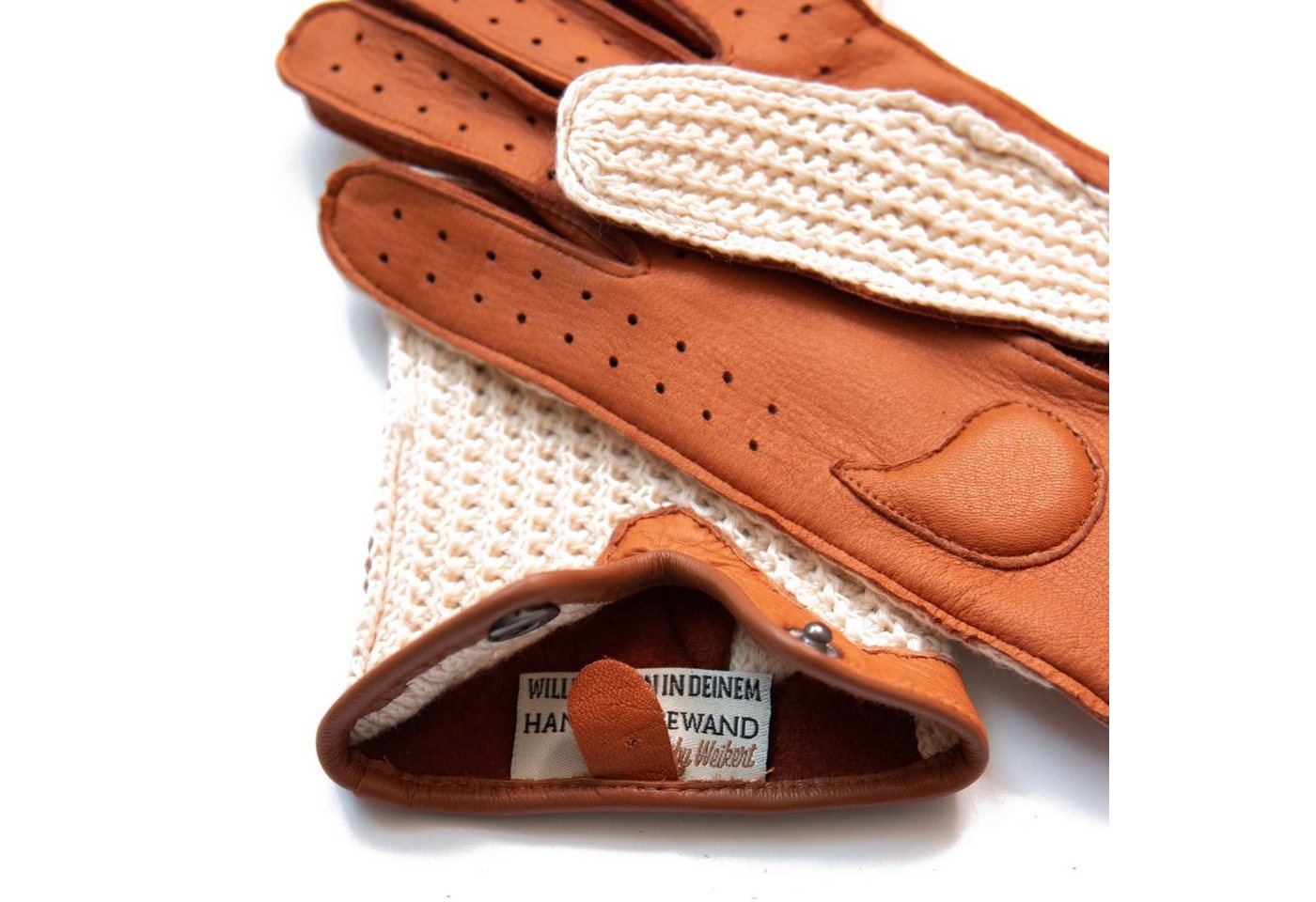 Hand Gewand by Weikert Lederhandschuhe Auto-Handschuhe aus Hirschleder, handgenäht, Touchscreen – Bild 4 von 5