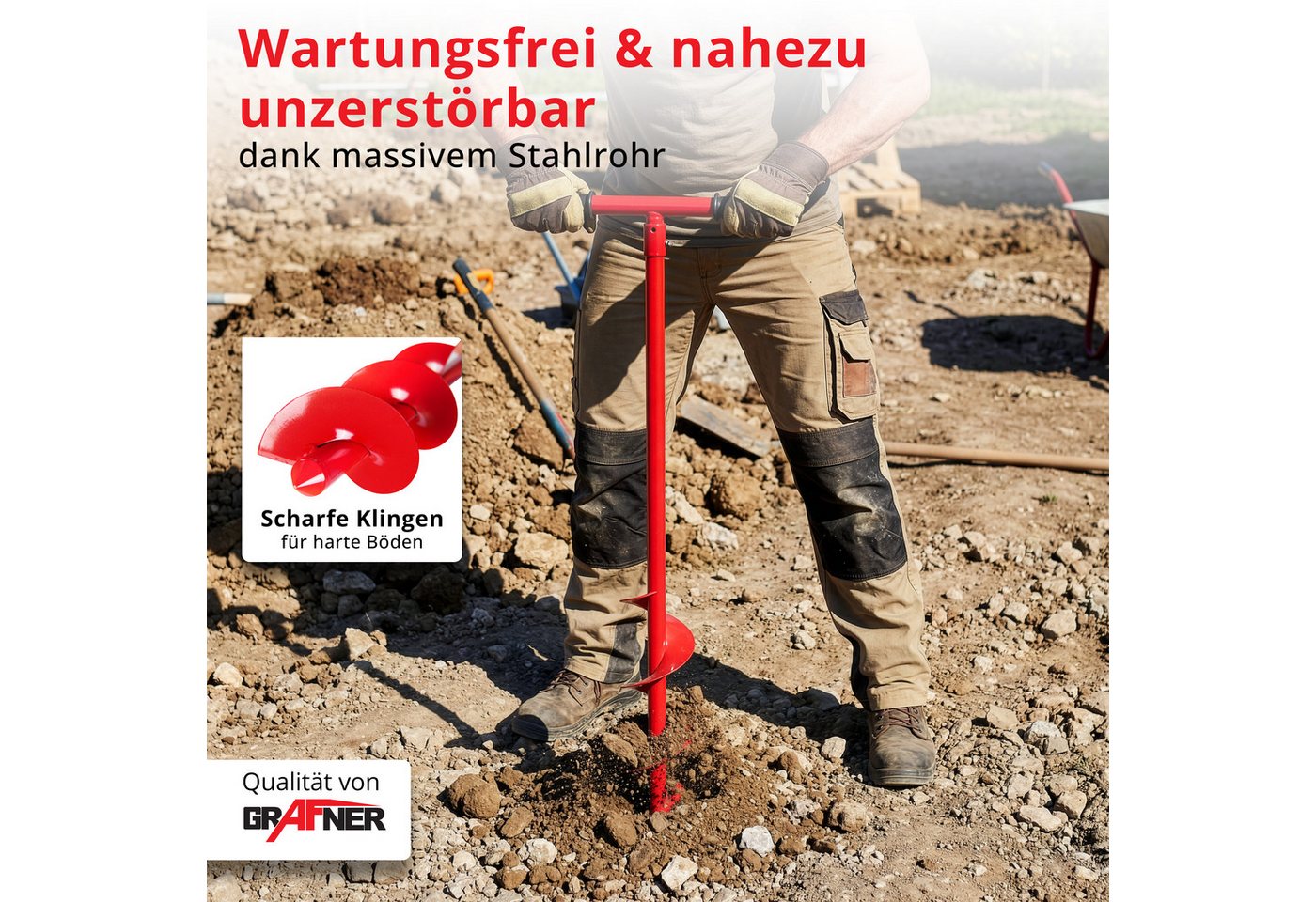 Grafner Handerdbohrer Grafner Handerdbohrer Erdlochbohrer Pfahlbohrer Pflanzbohrer Bohrer – Bild 4 von 5