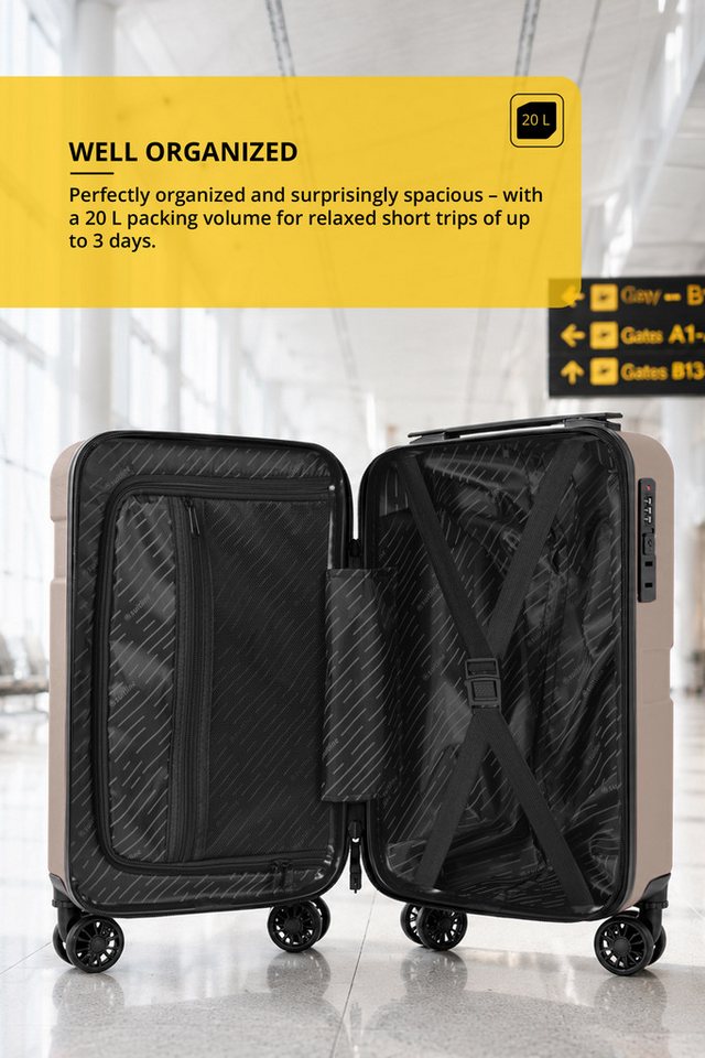 Suitline Handgepäckkoffer Suitline, 4 Rollen, Untersitz Koffer 47 cm, abnehmbare Rolle, ABS, TSA – Bild 5 von 5