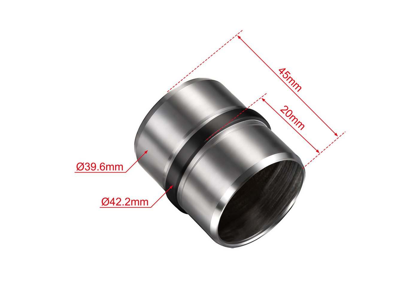 AICA Handlauf AICA Verbinder Edelstahl Ø42,2mm Rohrverbinder Treppenhandlauf, (Packung), 304 Edelstahl, Farbe: Silber/Schwarz, verbindungsstück handlauf – Bild 3 von 5