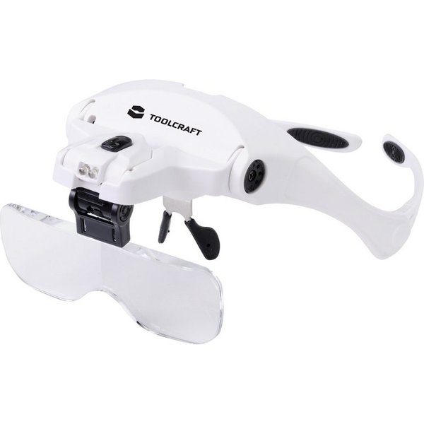 TOOLCRAFT Handlupe TOOLCRAFT 2469761 Lupenbrille mit LED-Beleuchtung Vergrößerungsfaktor