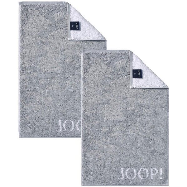 JOOP! Handtuch 2 Stück Joop! Gästetuch Classic Silber Grau 1600-76 30x50, Walkfrottier, 100% Baumwolle