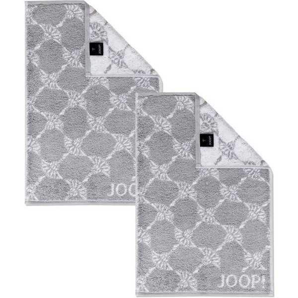 JOOP! Handtuch 2 Stück Joop! Gästetuch Cornflower 1611-76 Silber 30x50, Walkfrottier (2-St), Baumwolle